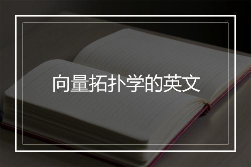 向量拓扑学的英文