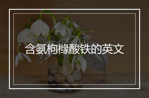 含氨枸橼酸铁的英文