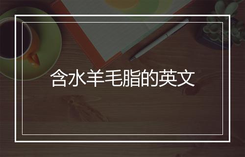 含水羊毛脂的英文