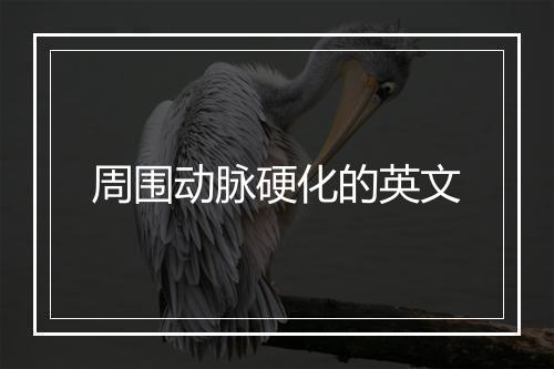 周围动脉硬化的英文