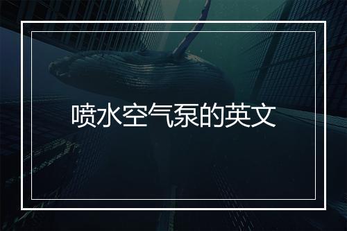 喷水空气泵的英文