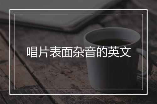 唱片表面杂音的英文