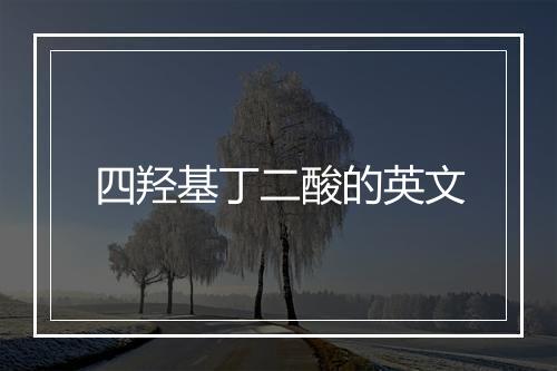 四羟基丁二酸的英文