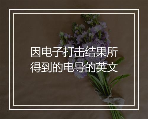 因电子打击结果所得到的电导的英文