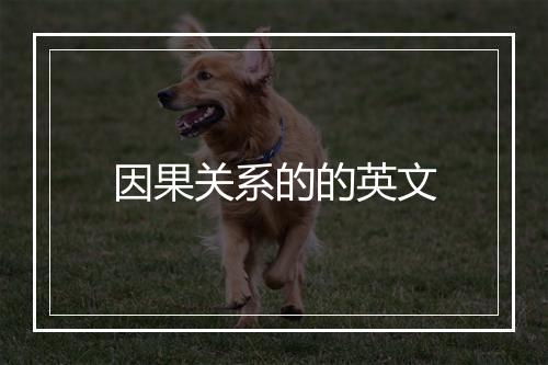 因果关系的的英文