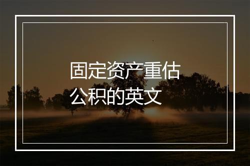 固定资产重估公积的英文