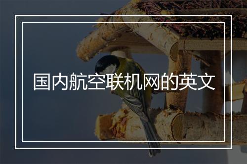 国内航空联机网的英文