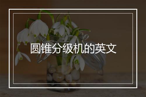 圆锥分级机的英文