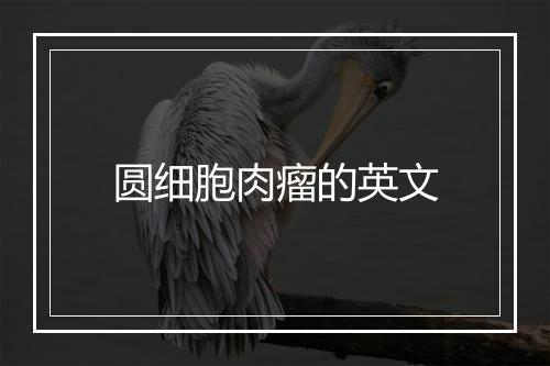 圆细胞肉瘤的英文