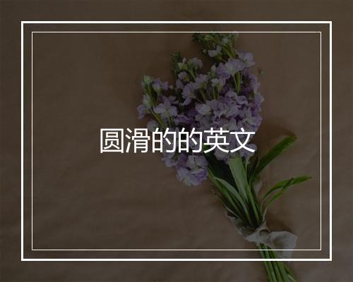 圆滑的的英文