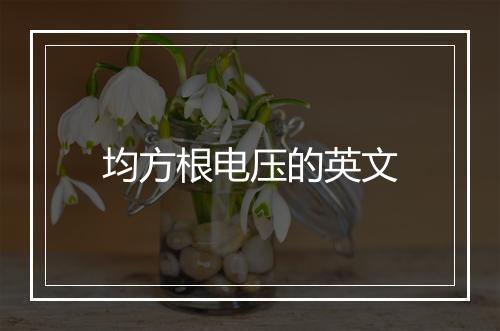 均方根电压的英文