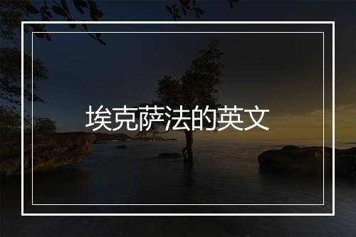 埃克萨法的英文