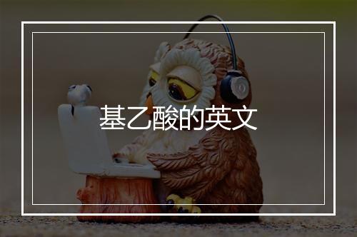 基乙酸的英文