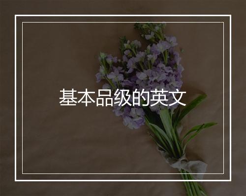 基本品级的英文