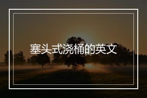 塞头式浇桶的英文