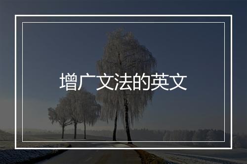 增广文法的英文