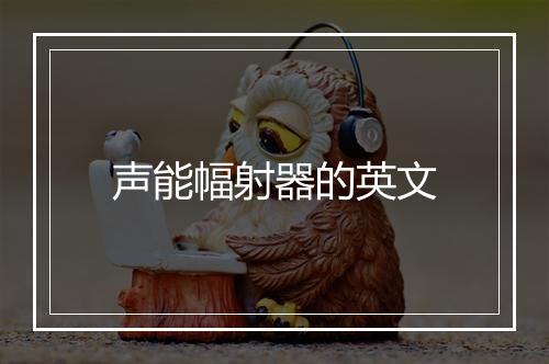 声能幅射器的英文