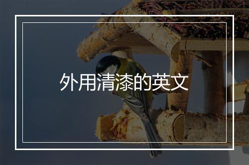 外用清漆的英文