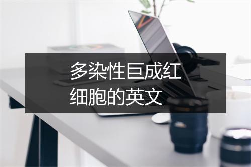 多染性巨成红细胞的英文