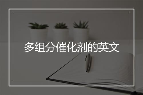 多组分催化剂的英文