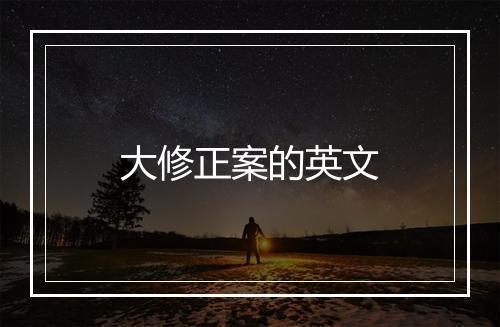 大修正案的英文