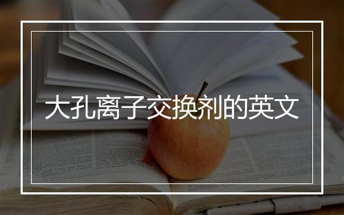 大孔离子交换剂的英文