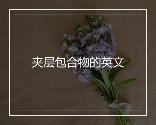 夹层包合物的英文