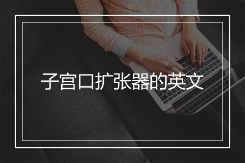 子宫口扩张器的英文