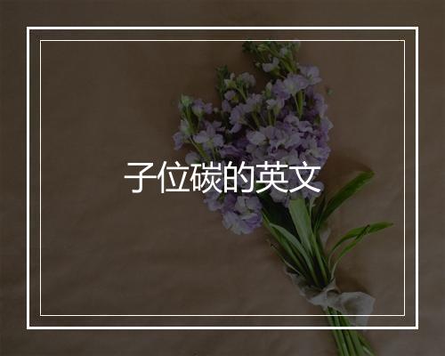 子位碳的英文