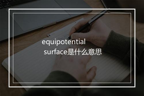 equipotential surface是什么意思