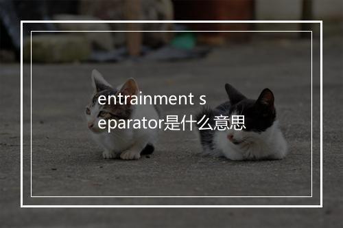 entrainment separator是什么意思