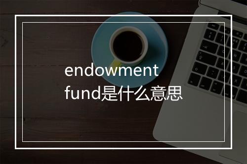 endowment fund是什么意思