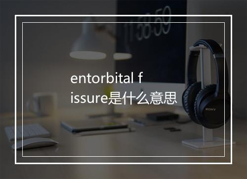 entorbital fissure是什么意思