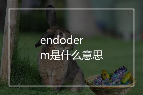 endoderm是什么意思