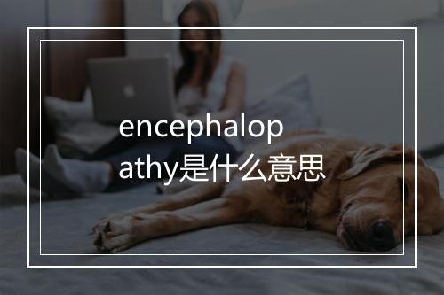 encephalopathy是什么意思