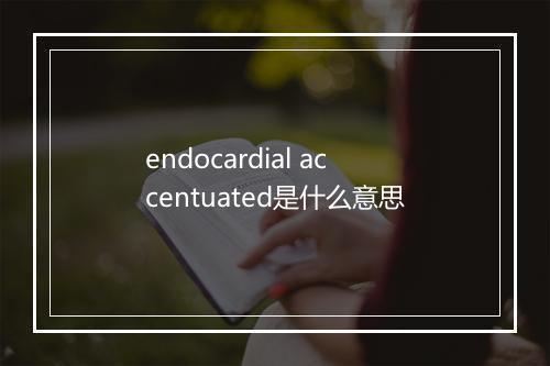 endocardial accentuated是什么意思