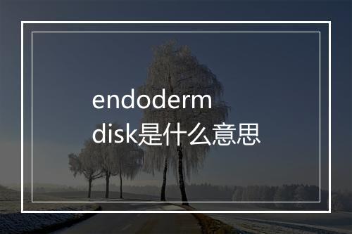 endoderm disk是什么意思