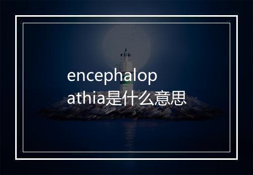 encephalopathia是什么意思