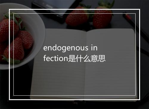 endogenous infection是什么意思