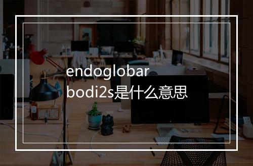 endoglobar bodi2s是什么意思