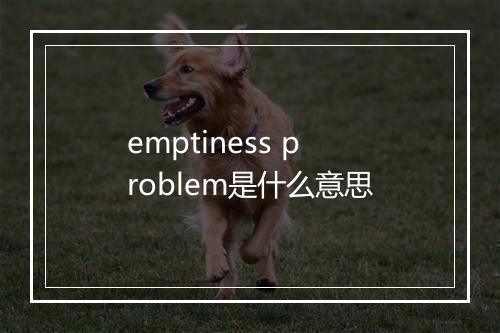 emptiness problem是什么意思