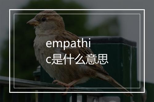 empathic是什么意思