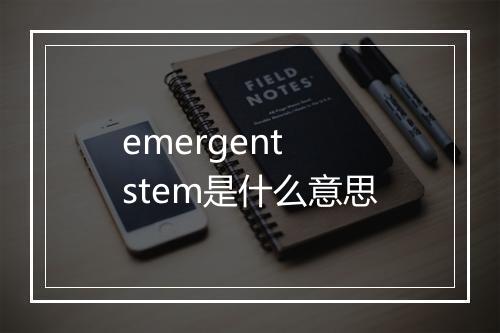 emergent stem是什么意思