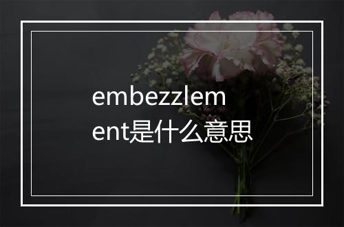 embezzlement是什么意思