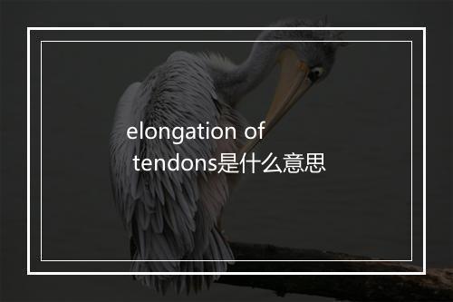 elongation of tendons是什么意思