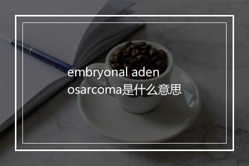 embryonal adenosarcoma是什么意思