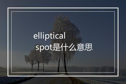 elliptical spot是什么意思