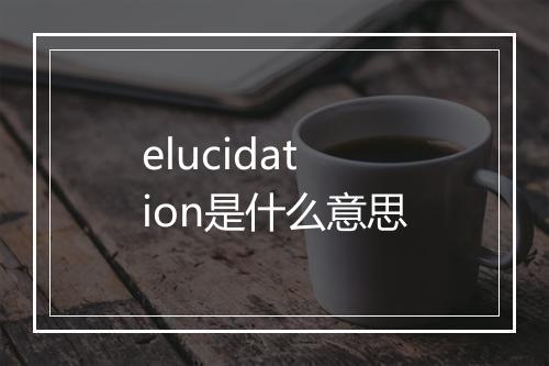 elucidation是什么意思