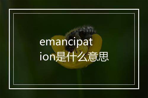 emancipation是什么意思