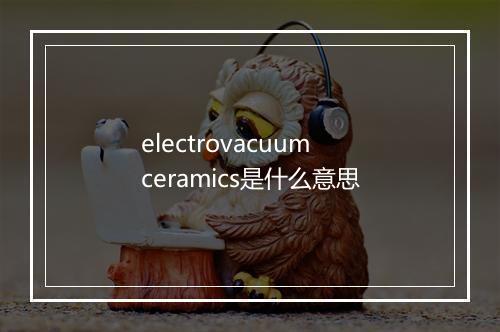 electrovacuum ceramics是什么意思